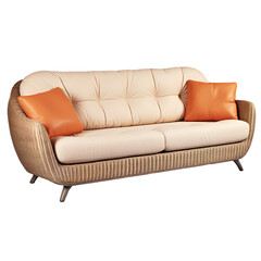 Obraz premium Outdoor sofa on transparent background, white background, isolated, stool illustration