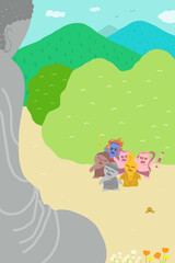 大仏の大きさに驚く仏像たち