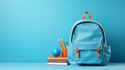 Azure Learning Essentials: Backpack and School Supplies on Desk, Welcoming Back-to-School