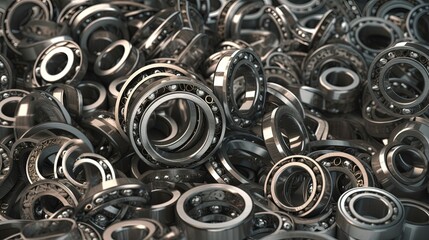 Heap of bearing industriaal concept background. generative ai
