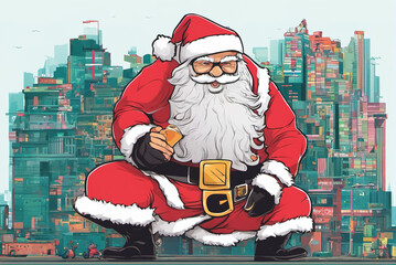 Kind and kind Santa Claus cartoon image
