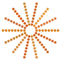 Orange circle dots on a halftone background