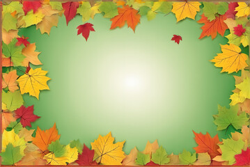 Naklejka na ściany i meble Golden autumn golden maple leaves background wallpaper