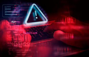 Malware attack virus alert , malicious software infection , cyber security awareness training to...