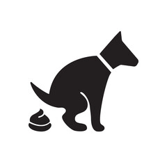 Vector icon of a pooping dog - obrazy, fototapety, plakaty