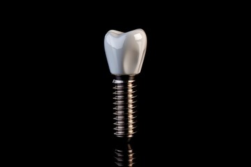 Dental Implant On Black Background