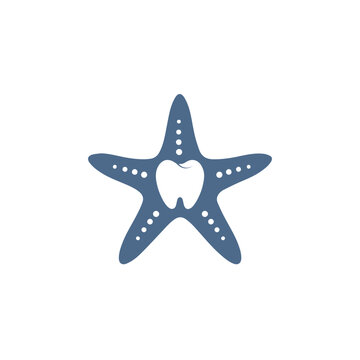 starfish with a thoot on white