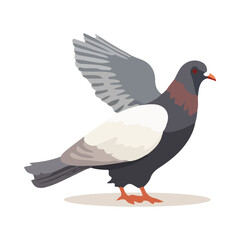Cartoon pigeon isolated on white background. Cartoon style. Vector illustration.