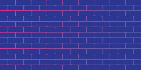 Exposed brick wall cyberpunk background gradient pink and blue color vector design illustration
