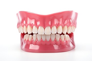 Fototapeta premium Jaw With Teeth On White Background
