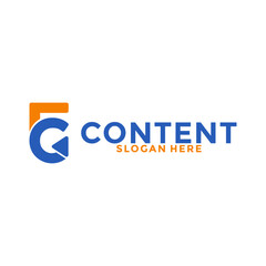 Letter FG with media Symbol modern logo content, creative content logo vector design template