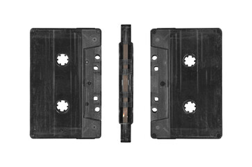 Compact music cassette tape, in vintage retro Y2K 80’s, 90’s style, isolated and clipping path...