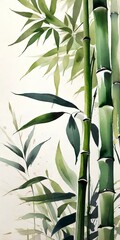 Fototapeta na wymiar bamboo forest background generative AI