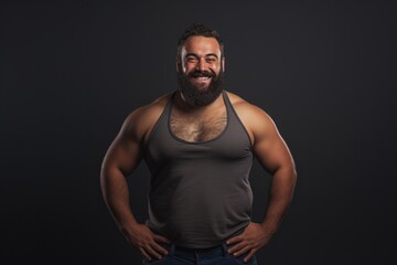 Naklejka premium Young Adult Embracing His Size And Healthy Lifestyle