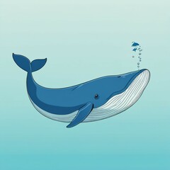 1. whale character illustrations with beautiful colors and new expression are delightful pictures. Generative AI