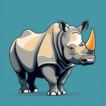 1. rhino character illustrations with beautiful colors and new expression are delightful pictures. Generative AI