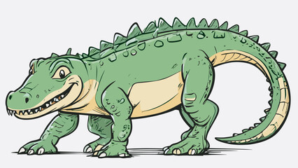 Obraz premium Crocodile cartoon character illustration vector image. Aligator wild design graphic design image