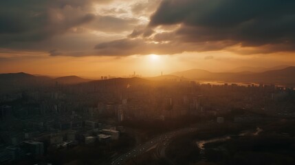 sunrise over the Seoul city