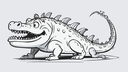 Crocodile cartoon character illustration vector image. Aligator wild design graphic design image