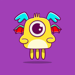 Vector illustration of monster cartoon character
