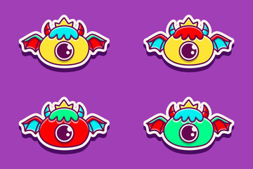 Vector illustration of monster cartoon character