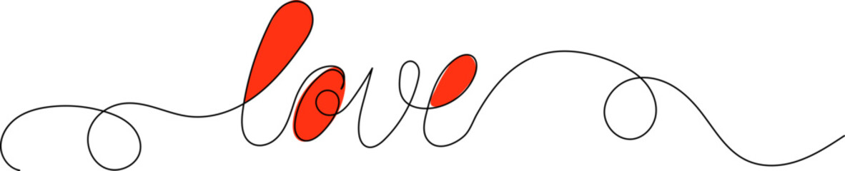 inscription love line drawing, sketch vector
