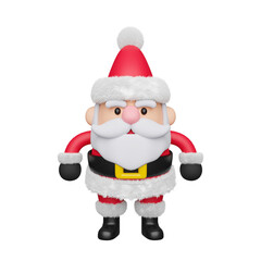 3D Render Cute Santa Claus doll model illustration. PNG file	