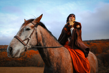 Viking et cheval à l'automne