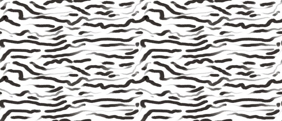 Seamless abstract textured pattern. Simple background black and white texture. Digital brush strokes background. Lines. Designed for textile fabrics, wrapping paper, background, wallpaper, cover.