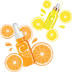 vitamin c and orange fruit background