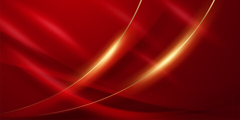 Abstract background design modern red and gold geometric elements vector illustration