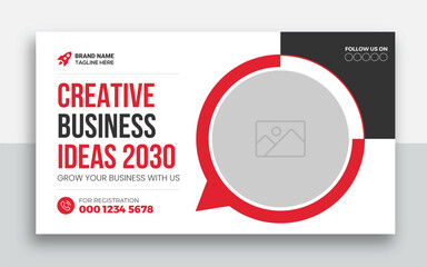 Business youtube thumbnail and web banner design template
