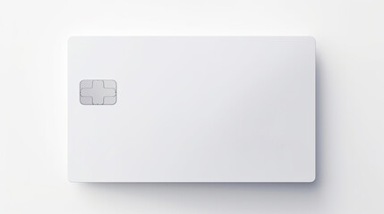 white  credit card, top view, blank cover, empty space, mockup card