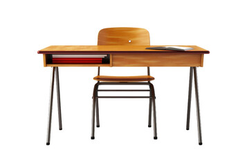 Modern Classroom Desk Design Isolated on Transparent Background