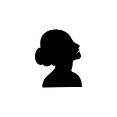 silhouette woman or man head side view avatar illustration