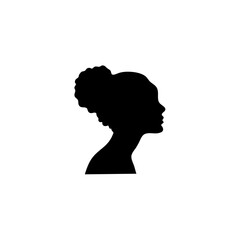 silhouette woman or man head side view avatar illustration