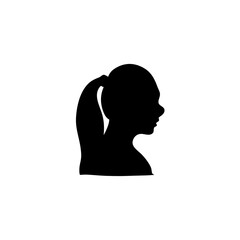 silhouette woman or man head side view avatar illustration