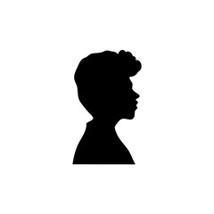 silhouette woman or man head side view avatar illustration