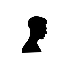 silhouette woman or man head side view avatar illustration