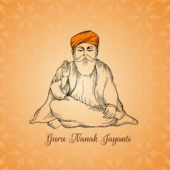 Happy Guru Nanak jayanti celebration background