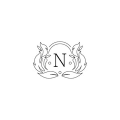 Luxury Logo Alphabet N