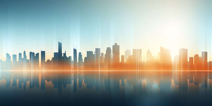 Business Hintergrund, Skyline, Börse, Stadt, City, New York, Sonnenaufgang, Präsentation