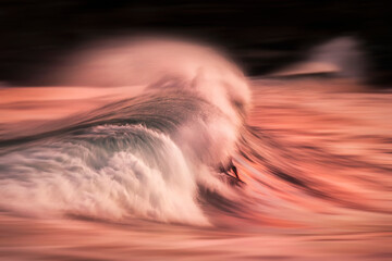 Slow shutter speed image of a breaking wave, Australia