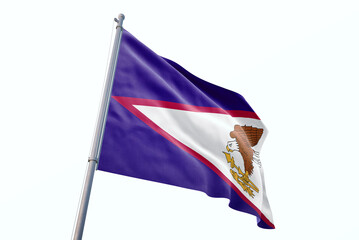 American Samoa flag waving isolated on white background