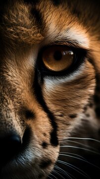 Photo close up of a Cheetah’s eyes
