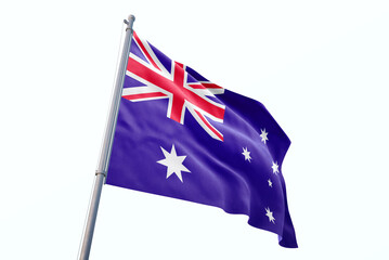 Fototapeta premium Australia flag waving isolated on white background