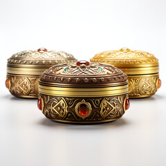 wooden box for jewellery, Vintage Tibetan metal and semiprecious stones and pill boxes trinket box