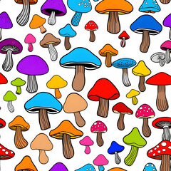 colored Mushrooms, AI-Generatet