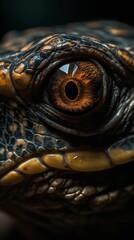 Photo close up of a Turtle's eyes
