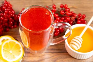 Vitamin berry viburnum tea with honey and lemon